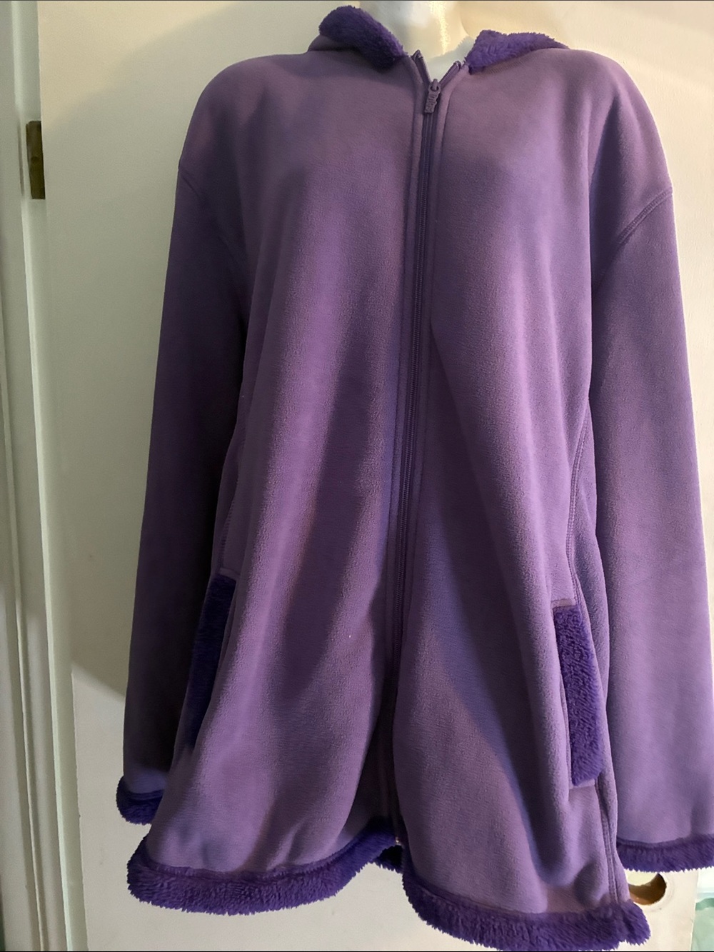 Totes Size 3XL  NWT Purple Hooded Plush Zip-Up Jacket